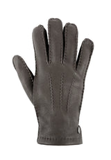 (Dunkelbraun) Lederhandschuhe Herren – Handrücken mit Ziernähten