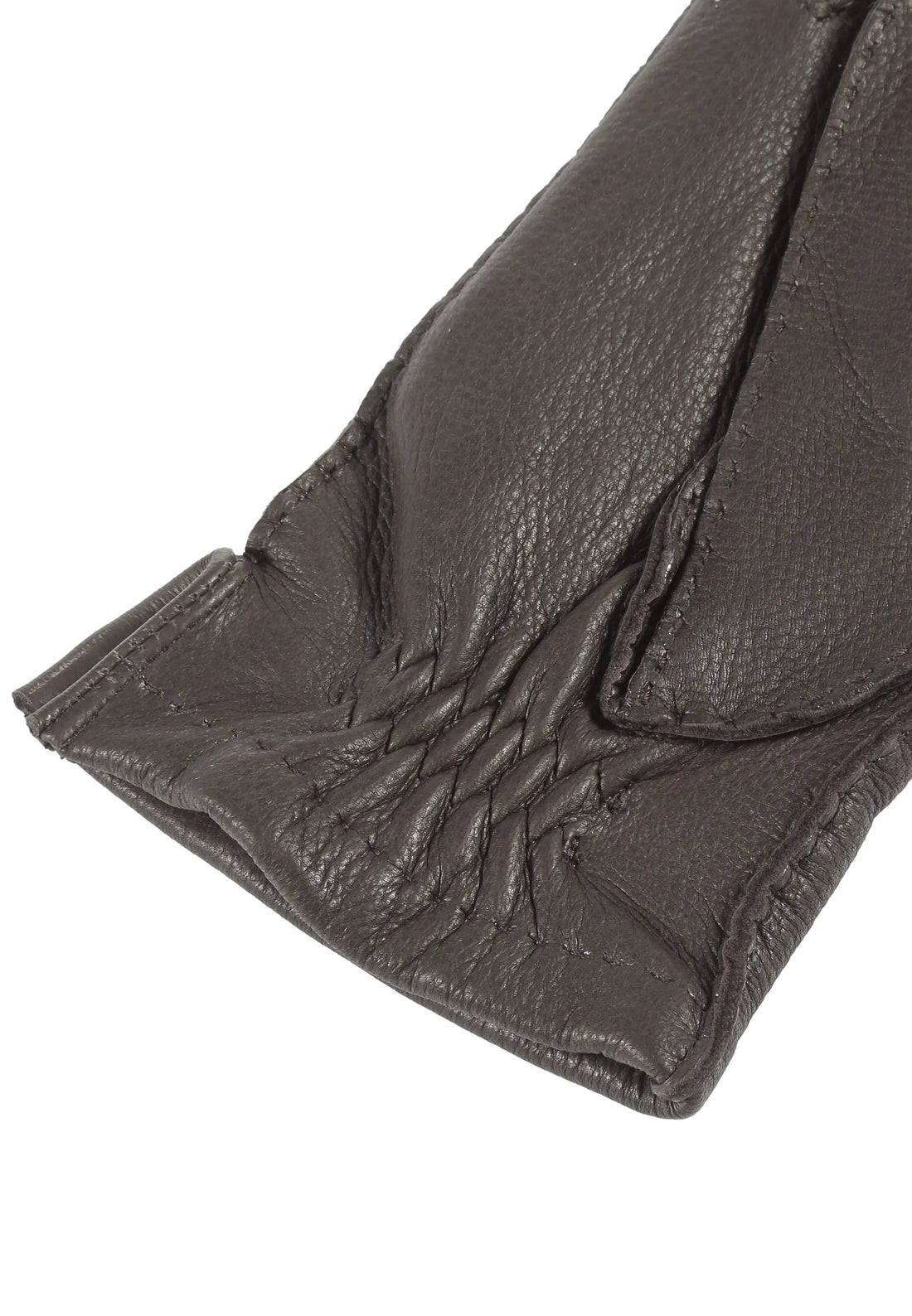 (Dunkelbraun) Lederhandschuhe Herren – geraffte Handgelenkpartie
