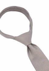 (Beige) Picoté Krawatte Herren 100% Seide 6cm gebundenes Detail