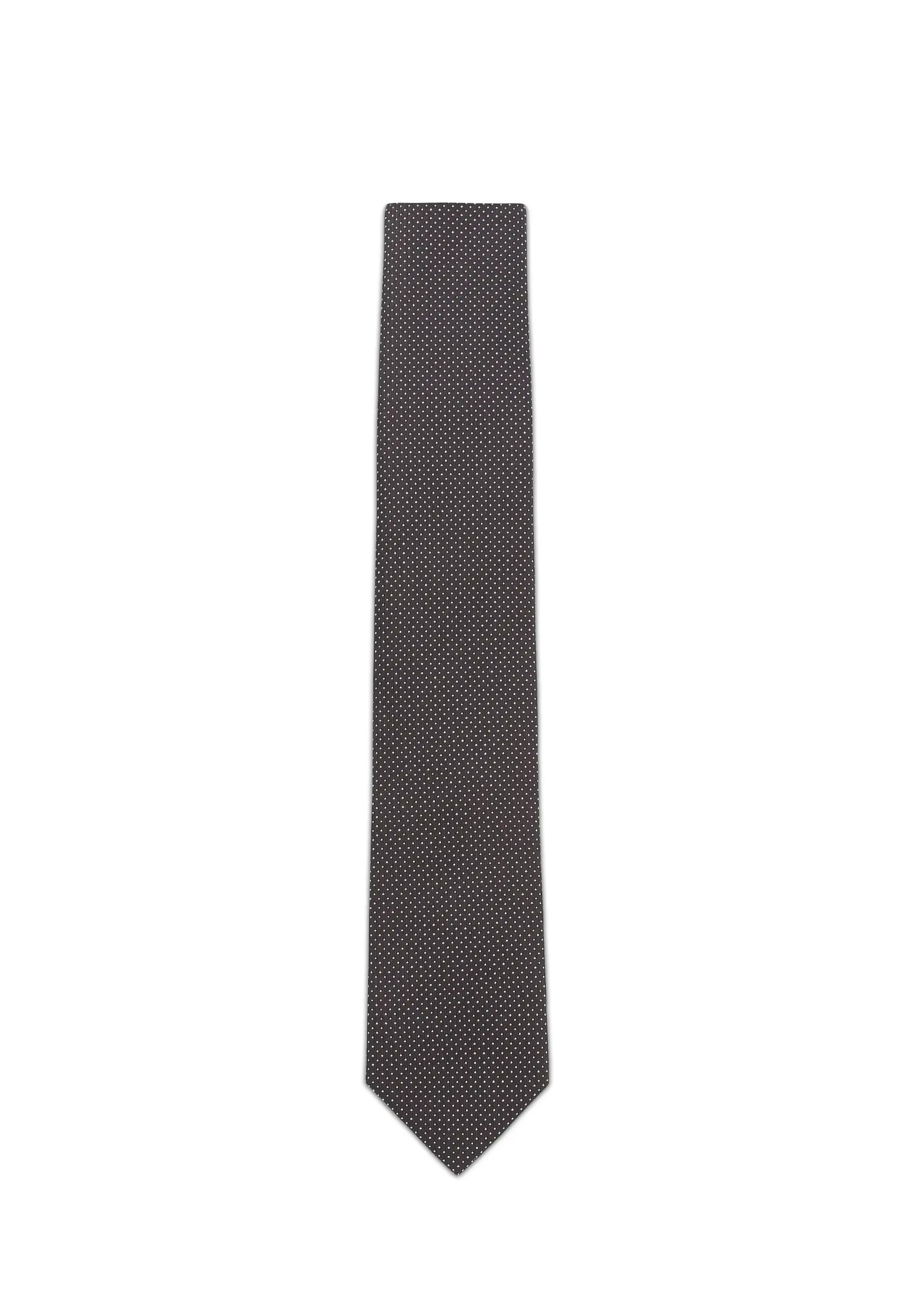(Dunkelbraun) Picoté Krawatte Herren 100% Seide 6cm Produktansicht
