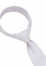 (Weiß) Picoté Krawatte Herren 100% Seide 6cm gebundenes Detail