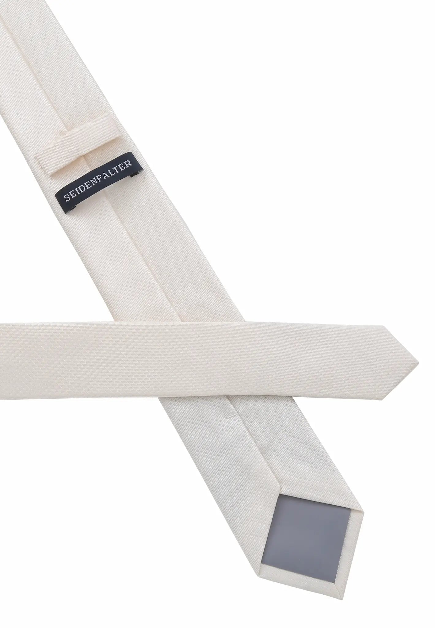 (Champagner) Picoté Krawatte Herren 100% Seide 6cm Rückseite Detail