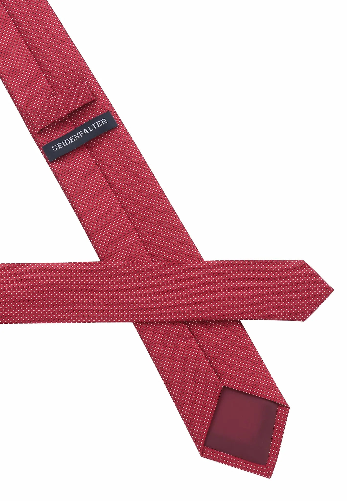 (Hellrot) Picoté Krawatte Herren 100% Seide 6cm Rückseite Detail