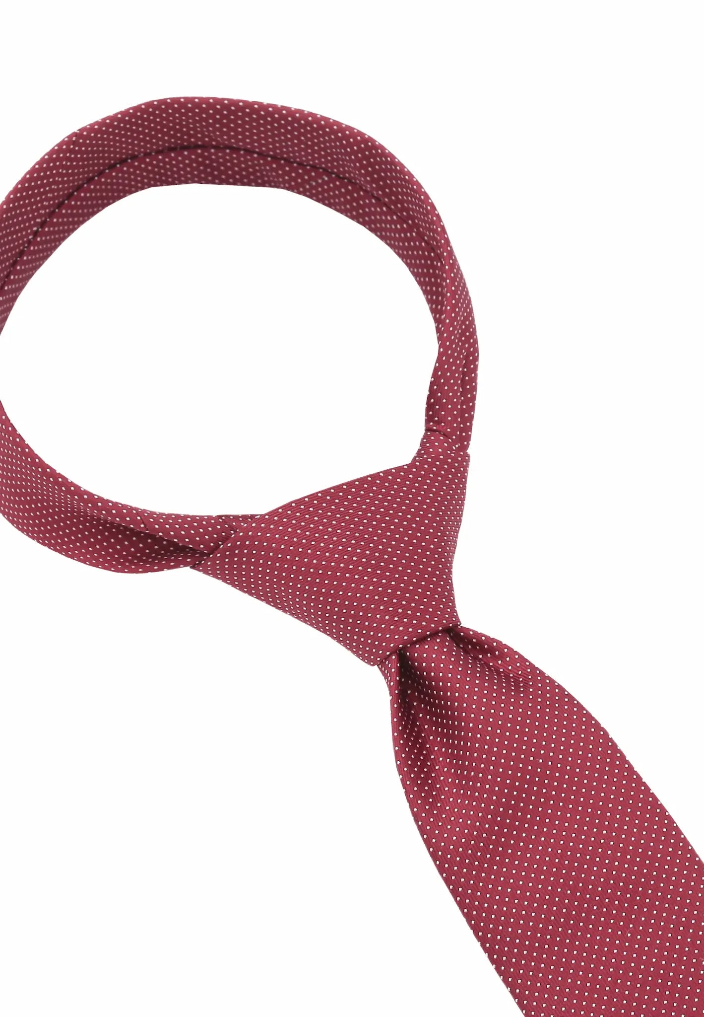 (Bordeaux) Picoté Krawatte Herren 100% Seide 6cm gebundenes Detail