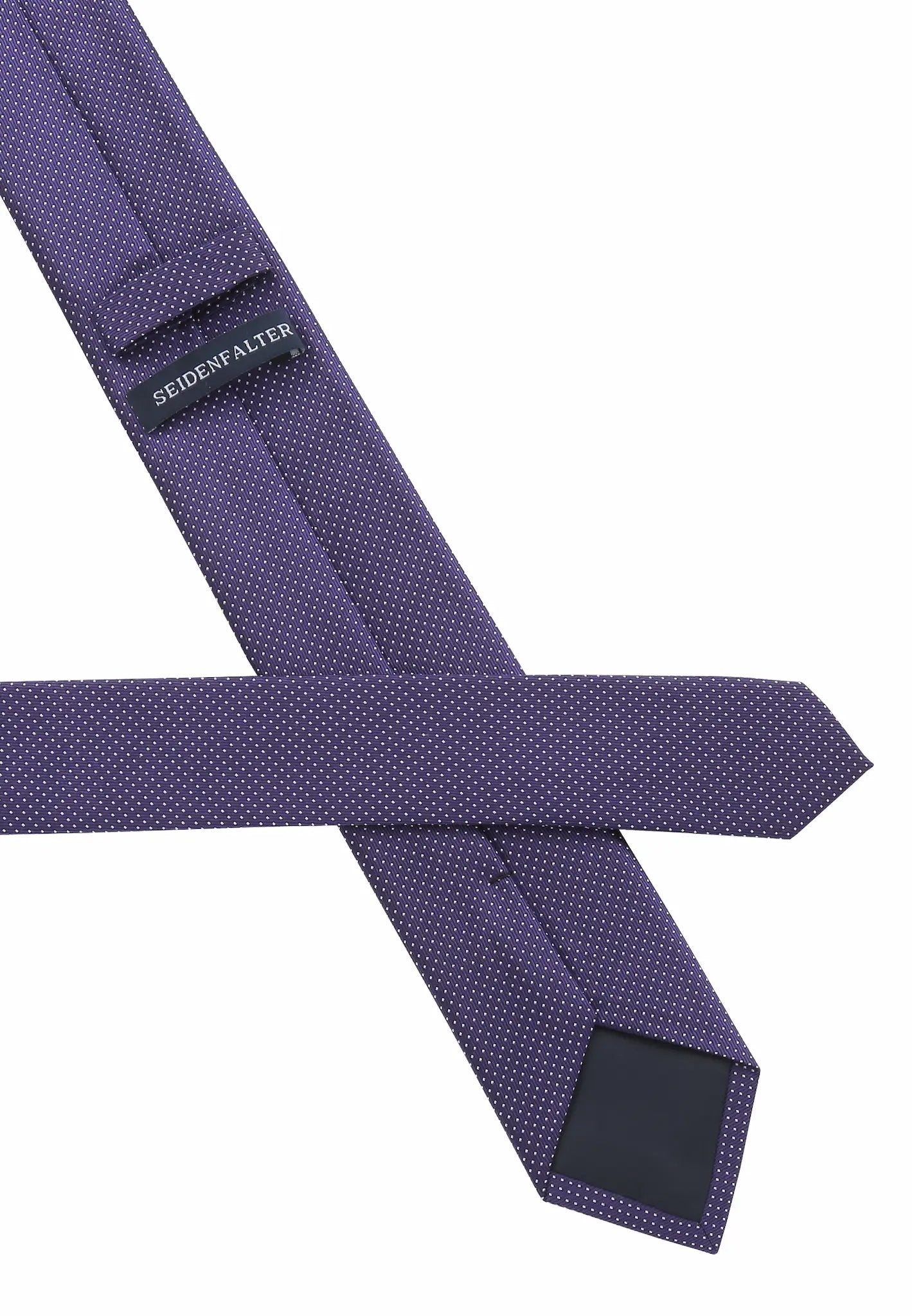 (Dunkellila) Picoté Krawatte Herren 100% Seide 6cm Rückseite Detail