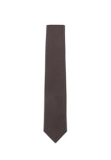(Dunkelbraun) Uni Seidenkrawatte Herren 6cm schmal in voller Länge