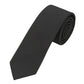 (Schwarz) Uni Seidenkrawatte Herren 6cm schmal aufgerollt
