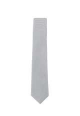 (Grau) Uni Seidenkrawatte Herren 6cm schmal in voller Länge