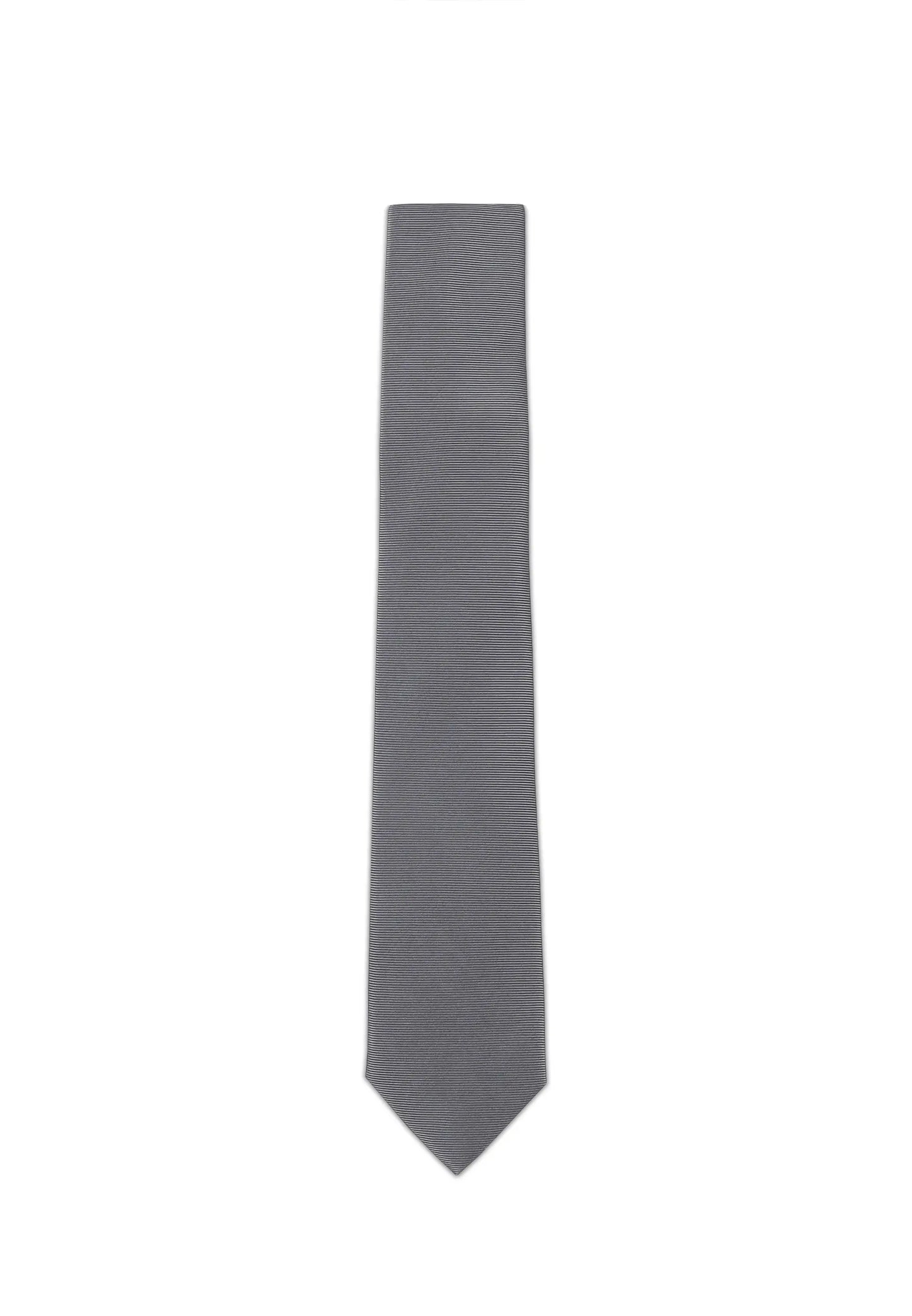 (Grau) Uni Seidenkrawatte Herren 6cm schmal in voller Länge