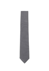 (Grau) Uni Seidenkrawatte Herren 6cm schmal in voller Länge