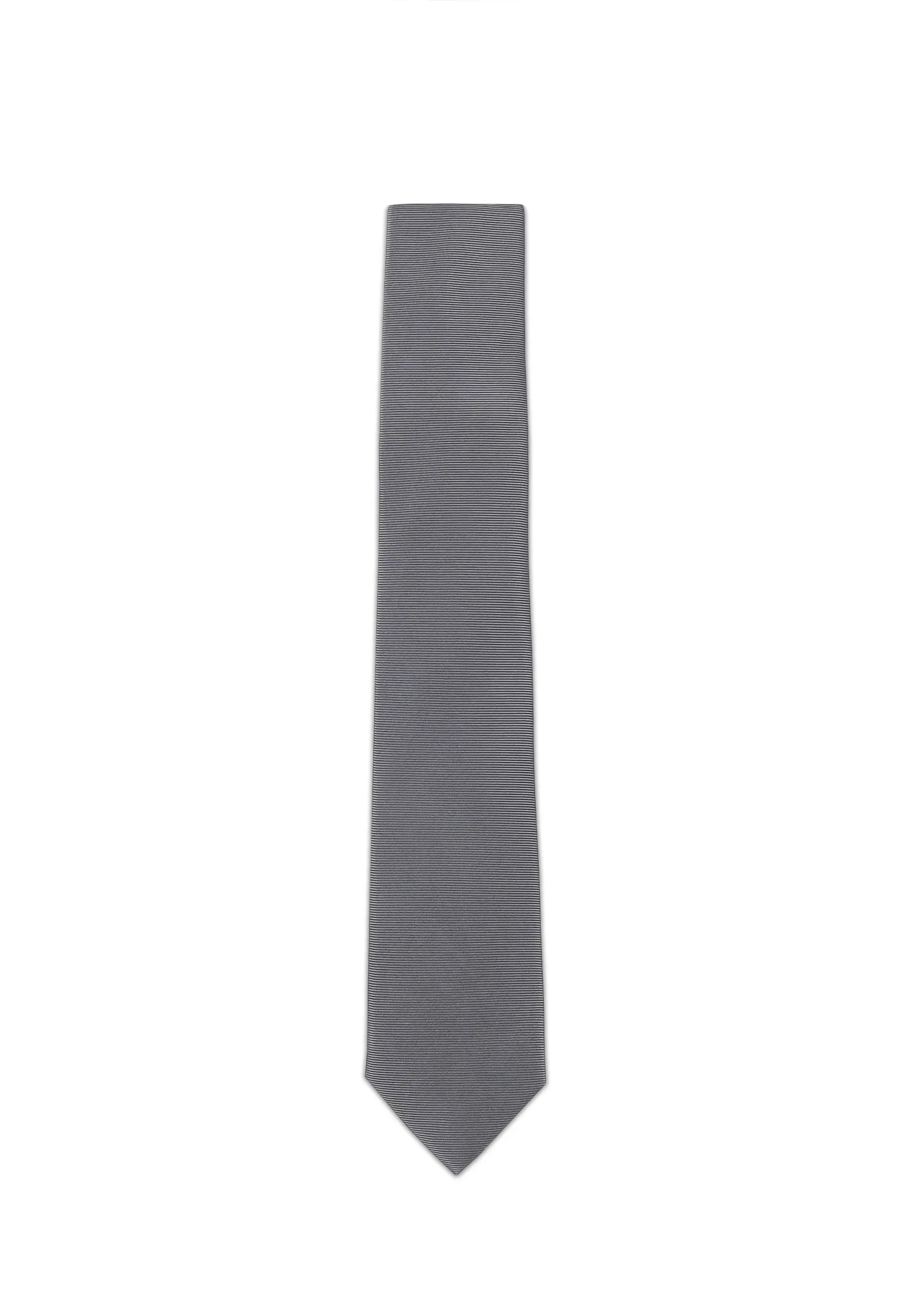 (Grau) Uni Seidenkrawatte Herren 6cm schmal in voller Länge