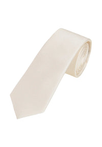 (Champagner) Uni Seidenkrawatte Herren 6cm schmal aufgerollt