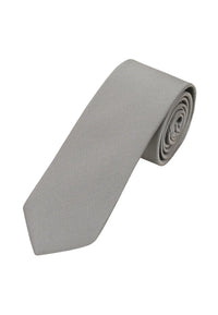 (Hellbeige) Uni Seidenkrawatte Herren 6cm schmal aufgerollt