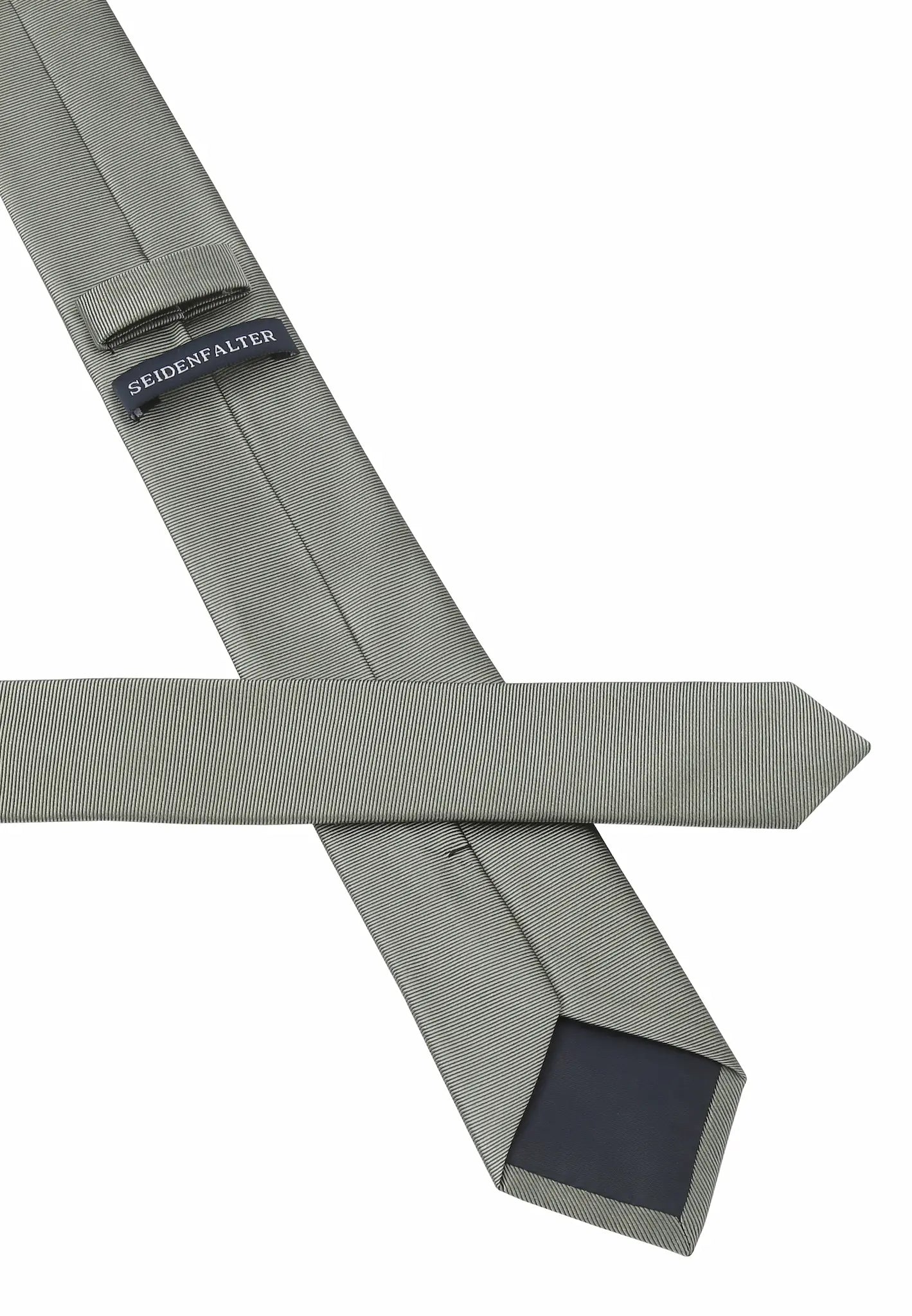 (Mint) Uni Seidenkrawatte 6cm Rückseite mit Label Detail