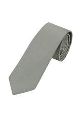 (Mint) Uni Seidenkrawatte Herren 6cm schmal aufgerollt