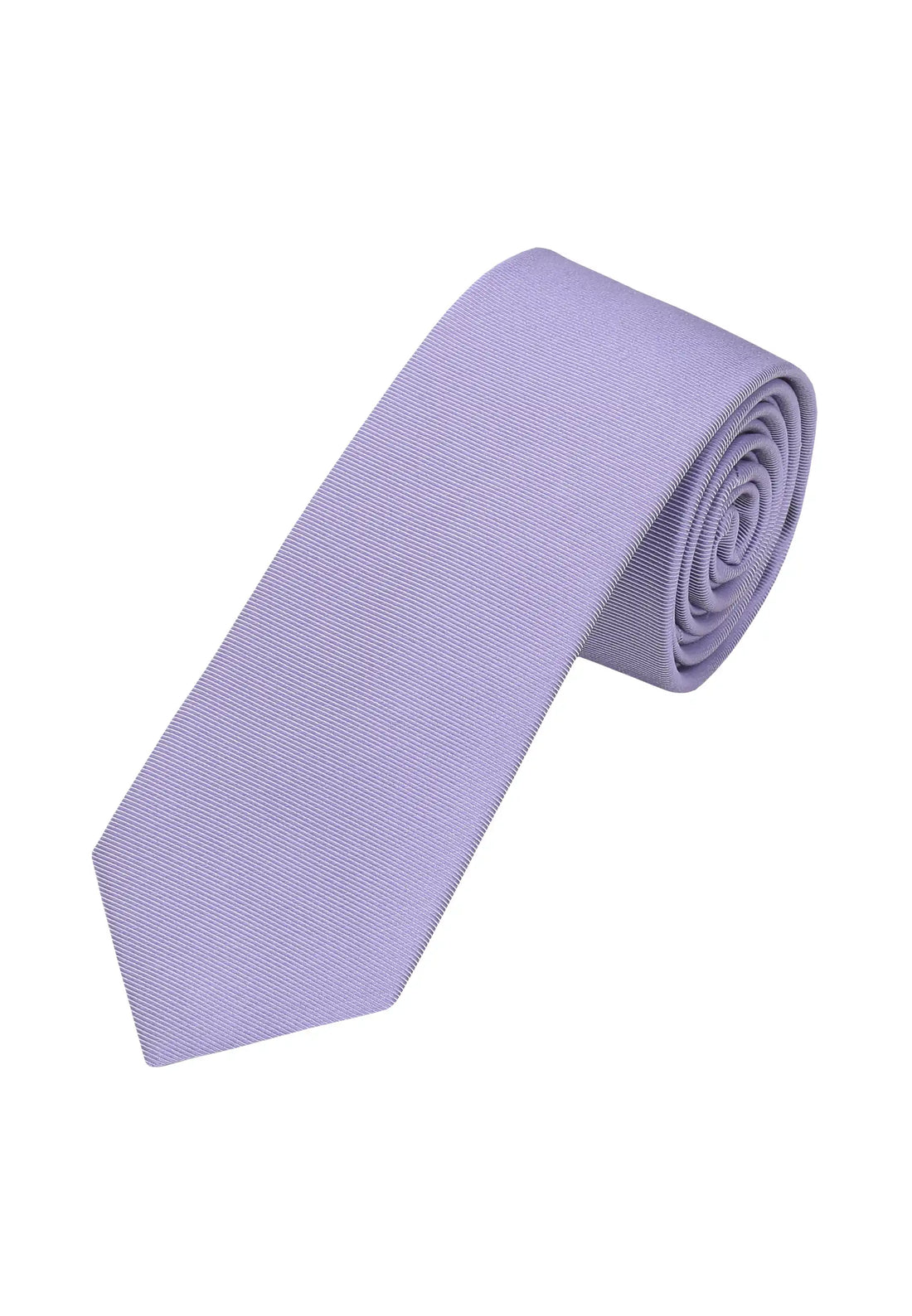 (Flieder) Uni Seidenkrawatte Herren 6cm schmal aufgerollt