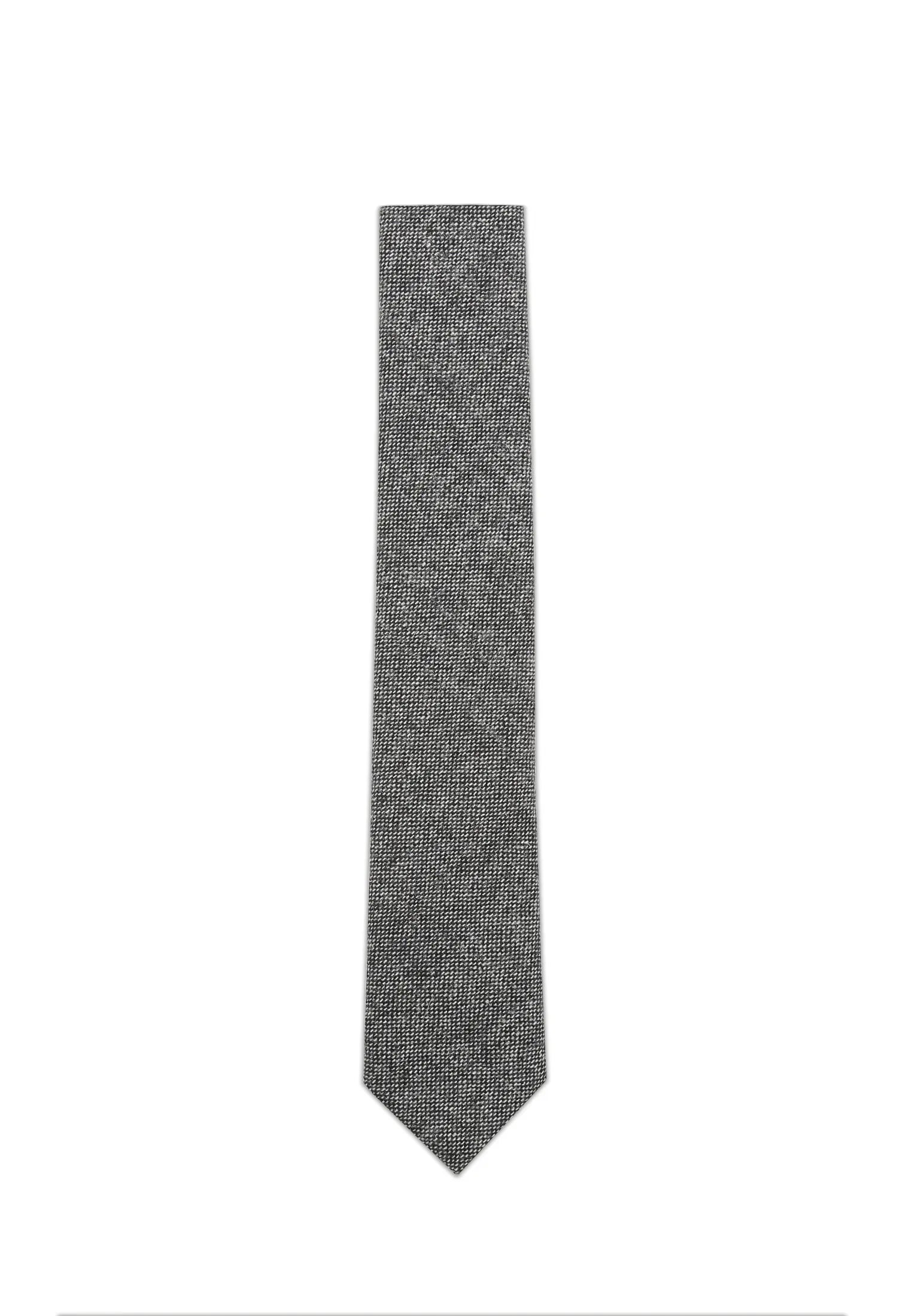 (Grau) Krawatte Herren Tweed – Detailansicht Webstruktur