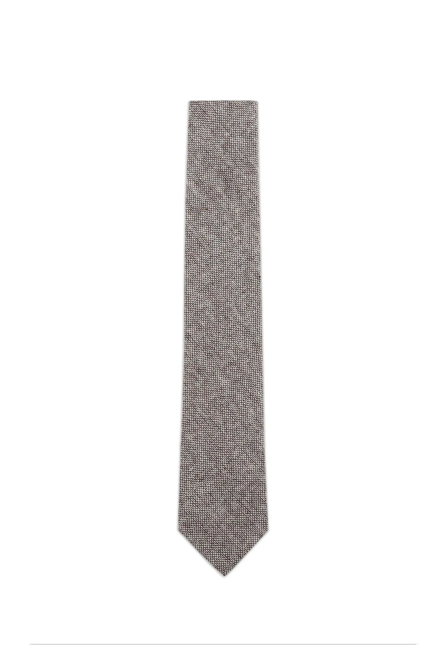 (Beige) Krawatte Herren Tweed – Detailansicht Webstruktur