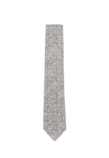 (Beige) Krawatte Medaillon-Muster Baumwolle 6 cm – Gesamtansicht