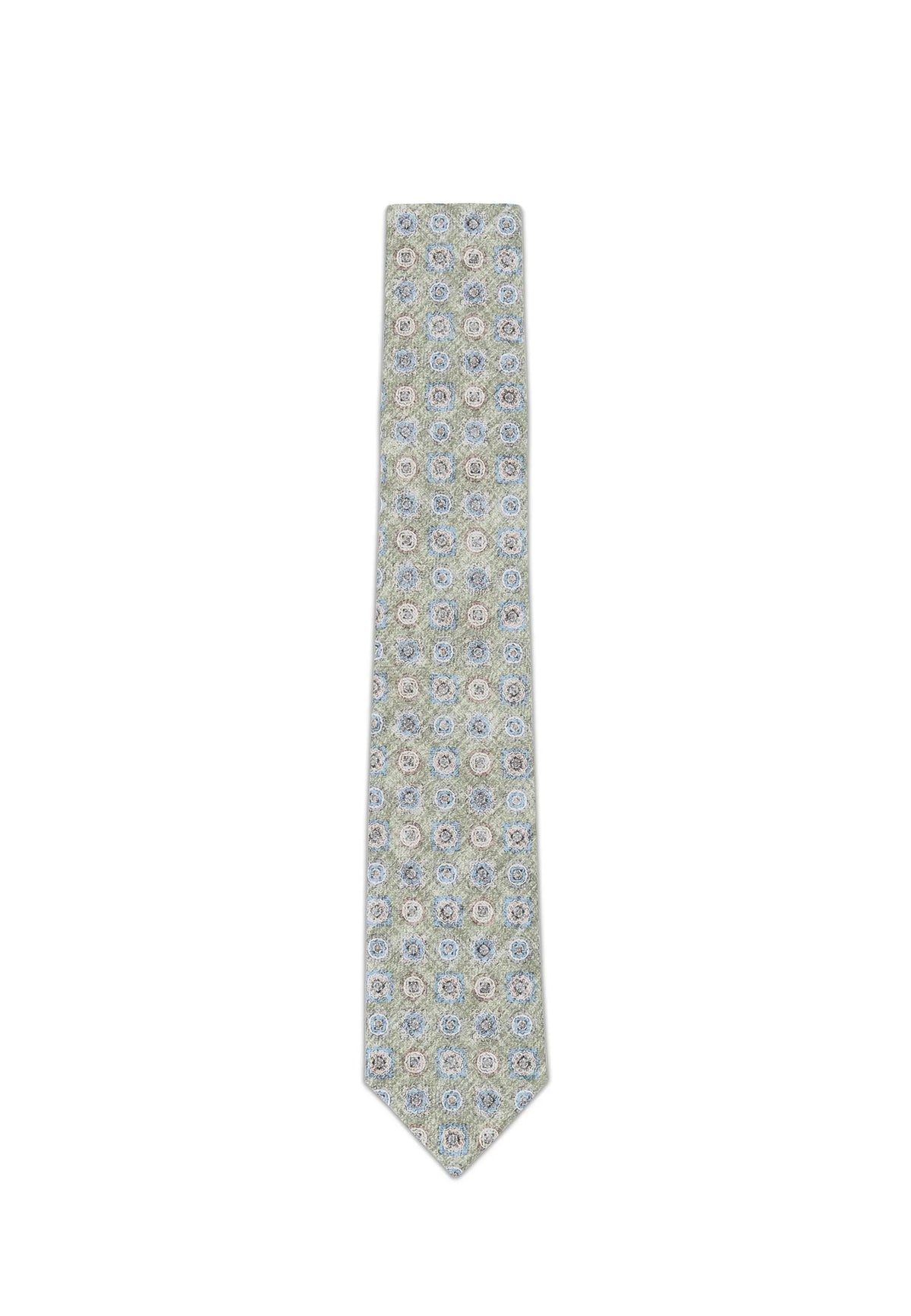 (Grün) Krawatte Medaillon-Muster Baumwolle 6 cm – Gesamtansicht