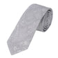 (Hellgrau) Krawatte Herren Paisley Seide – gerollt