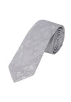 (Hellgrau) Krawatte Herren Paisley Seide – gerollt