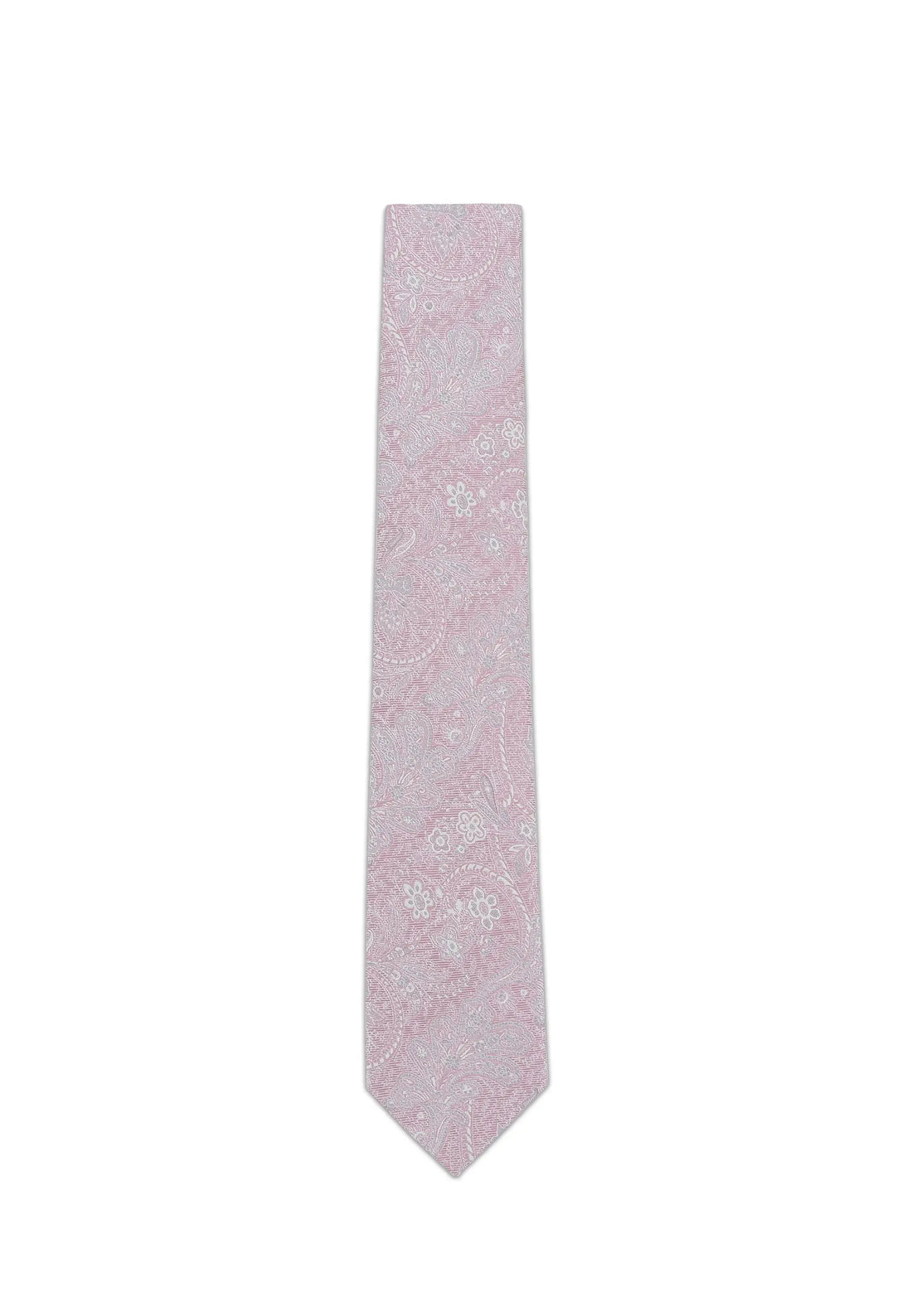 (Rosa) Krawatte Paisley Seide 6 cm – Gesamtansicht