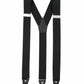 (Schwarz) Hosenträger Herren festlich – Y-Form mit Clips und Lederdetails