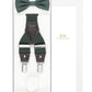 (Dunkelgrün) Hosenträger Set Herren mit Fliege und Einstecktuch – Sterlington Geschenkbox