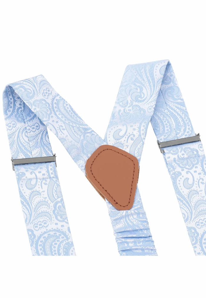 Hosenträger Set Herren mit Fliege aus Seide – Paisley