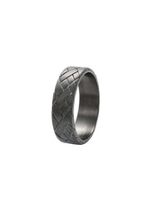 (Gun Metal) Ring aus Edelstahl – Rigel – Frontalansicht