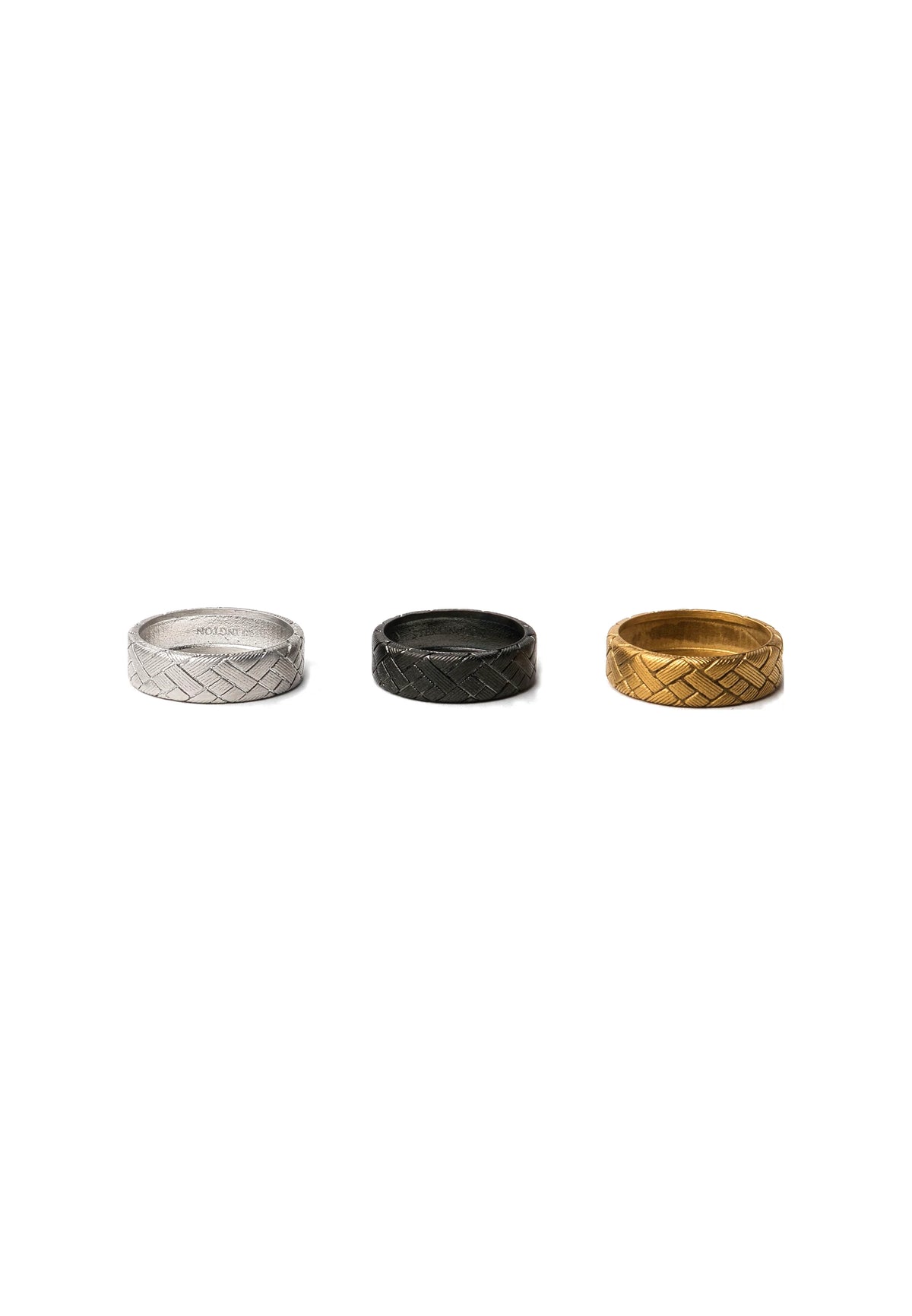 Ring aus Edelstahl Rigel in allen drei Farben nebeneinander