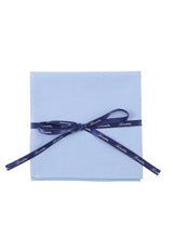 (Hellblau) hellblaues einstecktuch herren baumwolle 28x28 cm uni mit geschenkband verpackt