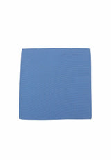 (Blau) Einstecktuch Herren aus 100% Seide Picoté 28x28cm flach