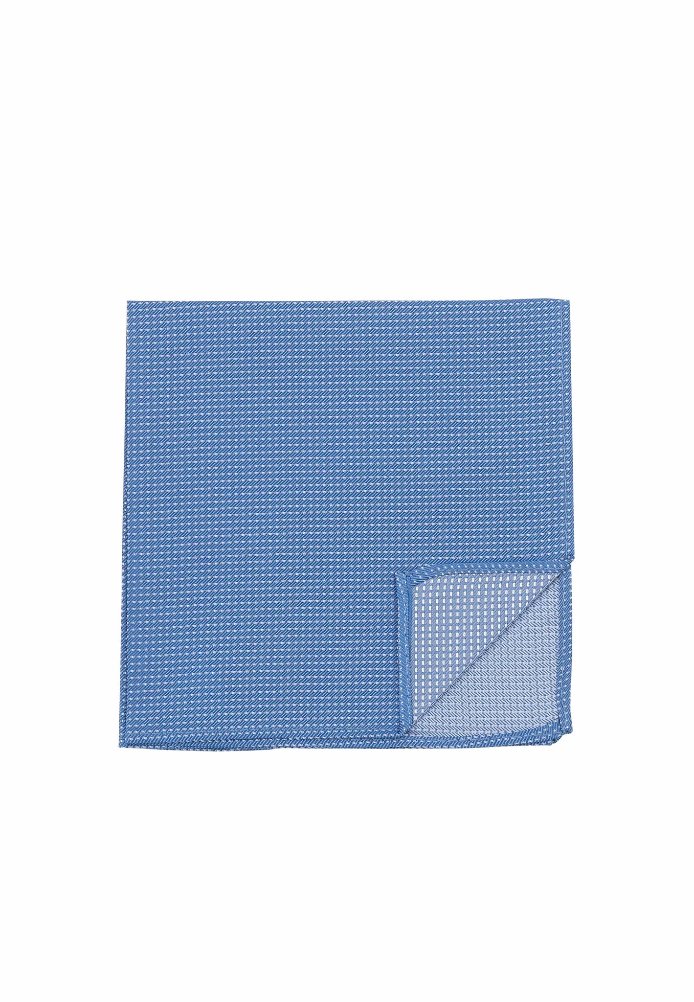 (Blau) Einstecktuch Herren aus 100% Seide Picoté 28x28cm Detailansicht