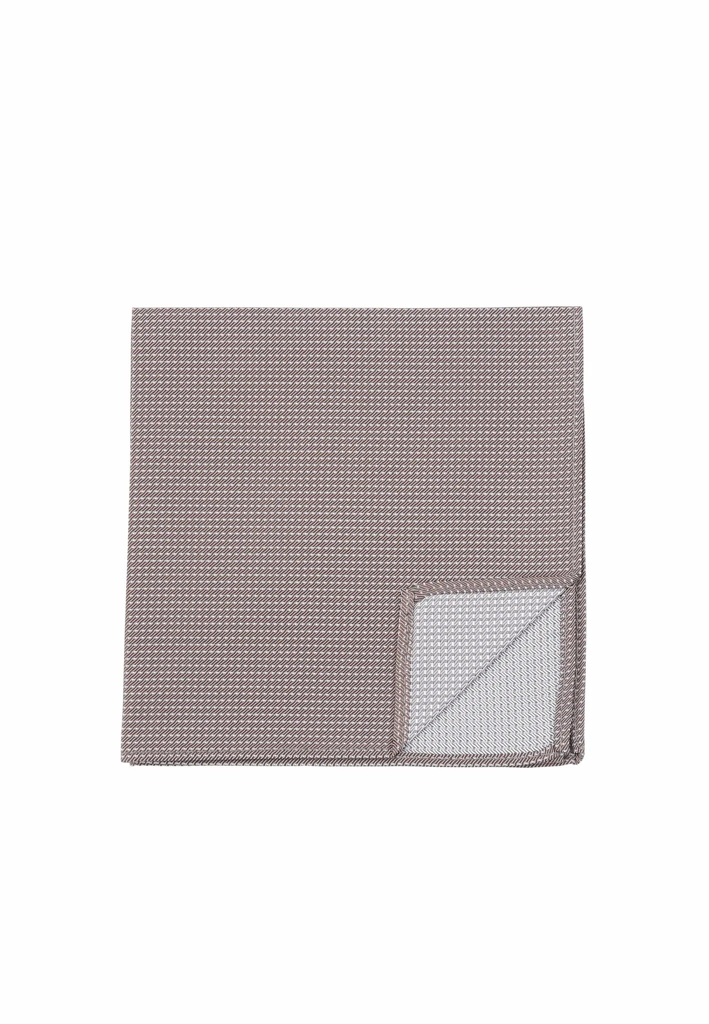 (Beige) Einstecktuch Herren aus 100% Seide Picoté 28x28cm Detailansicht
