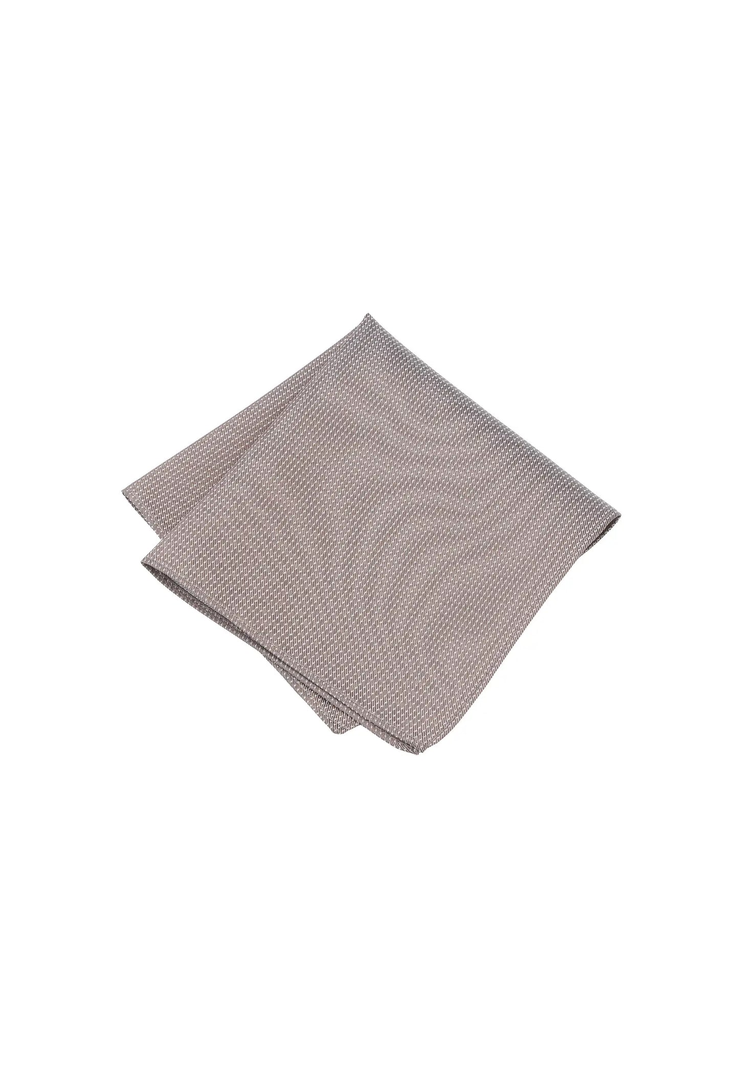 (Beige) Einstecktuch Herren aus 100% Seide Picoté 28x28cm gefaltet