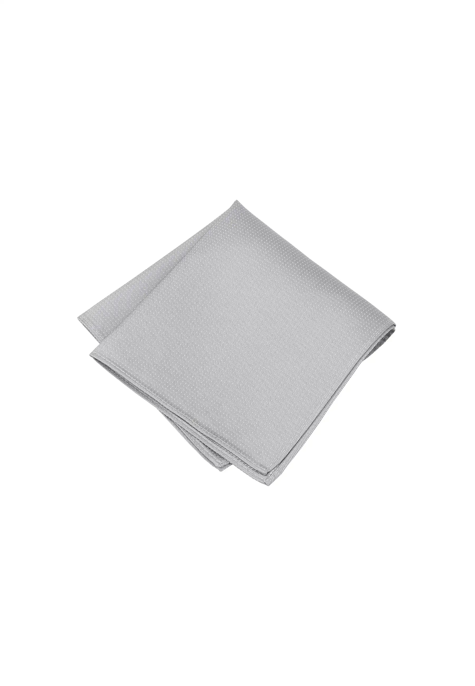 (Grau) Einstecktuch Herren aus 100% Seide Picoté 28x28cm gefaltet