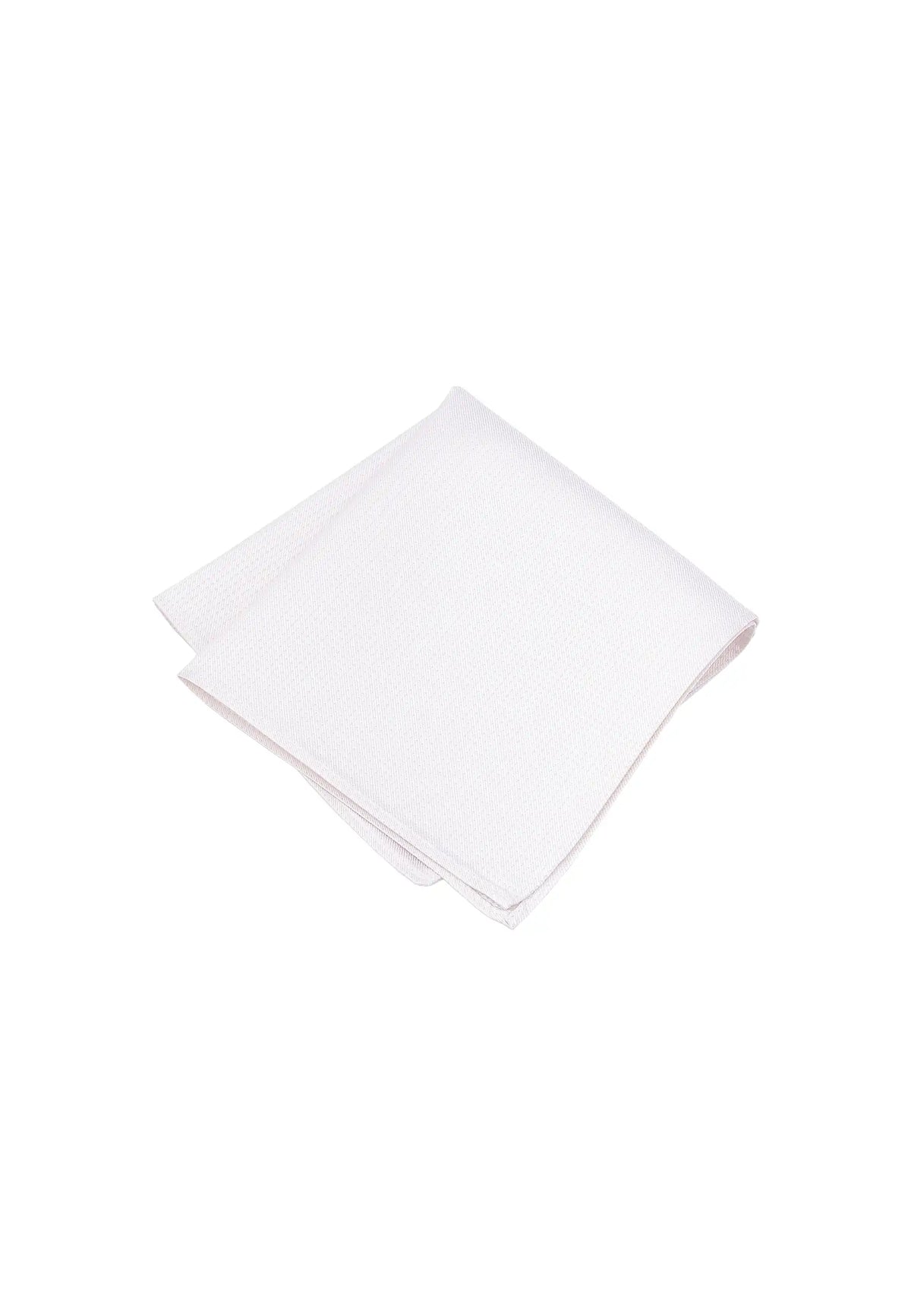 (Weiß) Einstecktuch Herren aus 100% Seide Picoté 28x28cm gefaltet