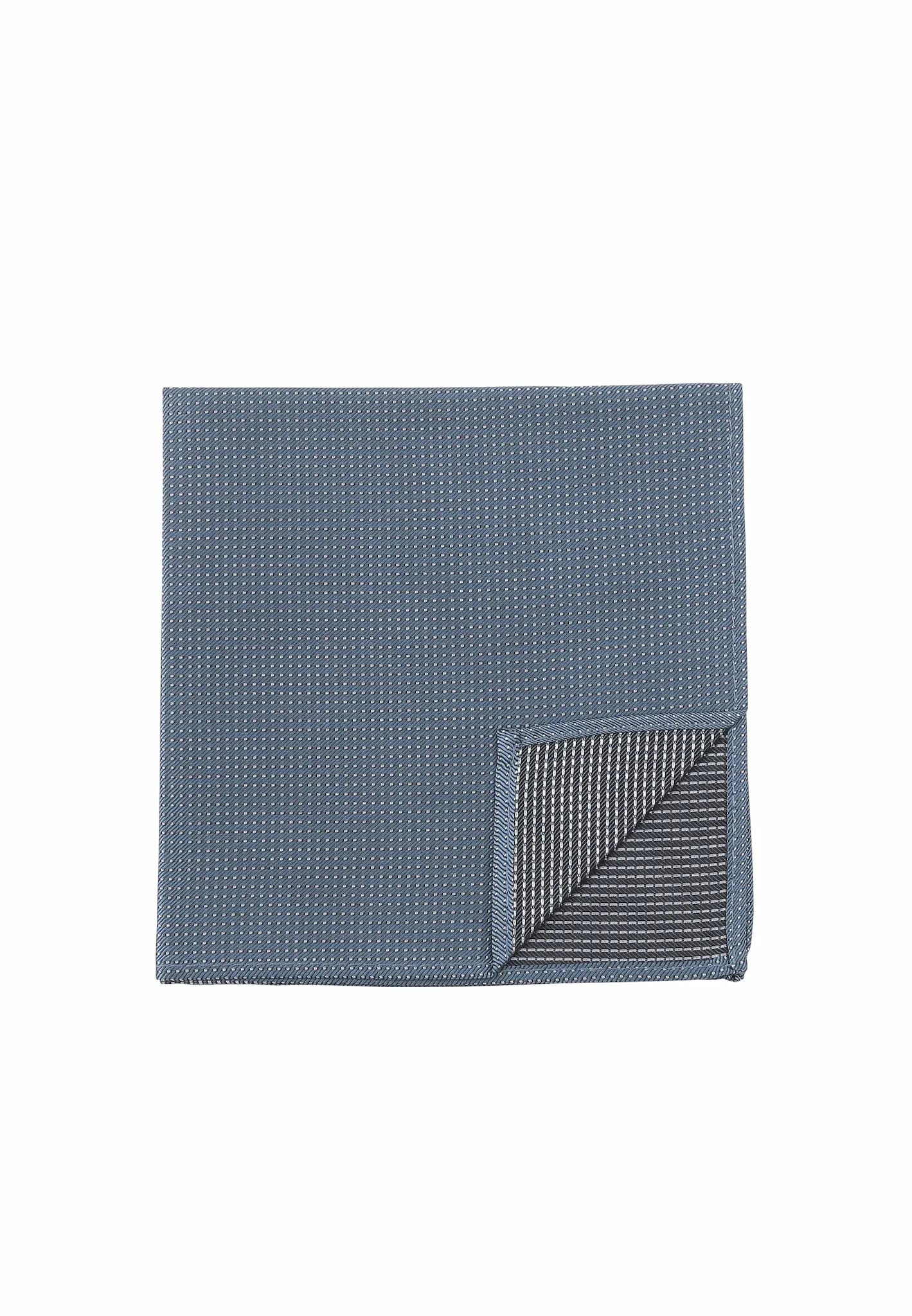 (Oceanblau) Einstecktuch Herren aus 100% Seide Picoté 28x28cm Detailansicht