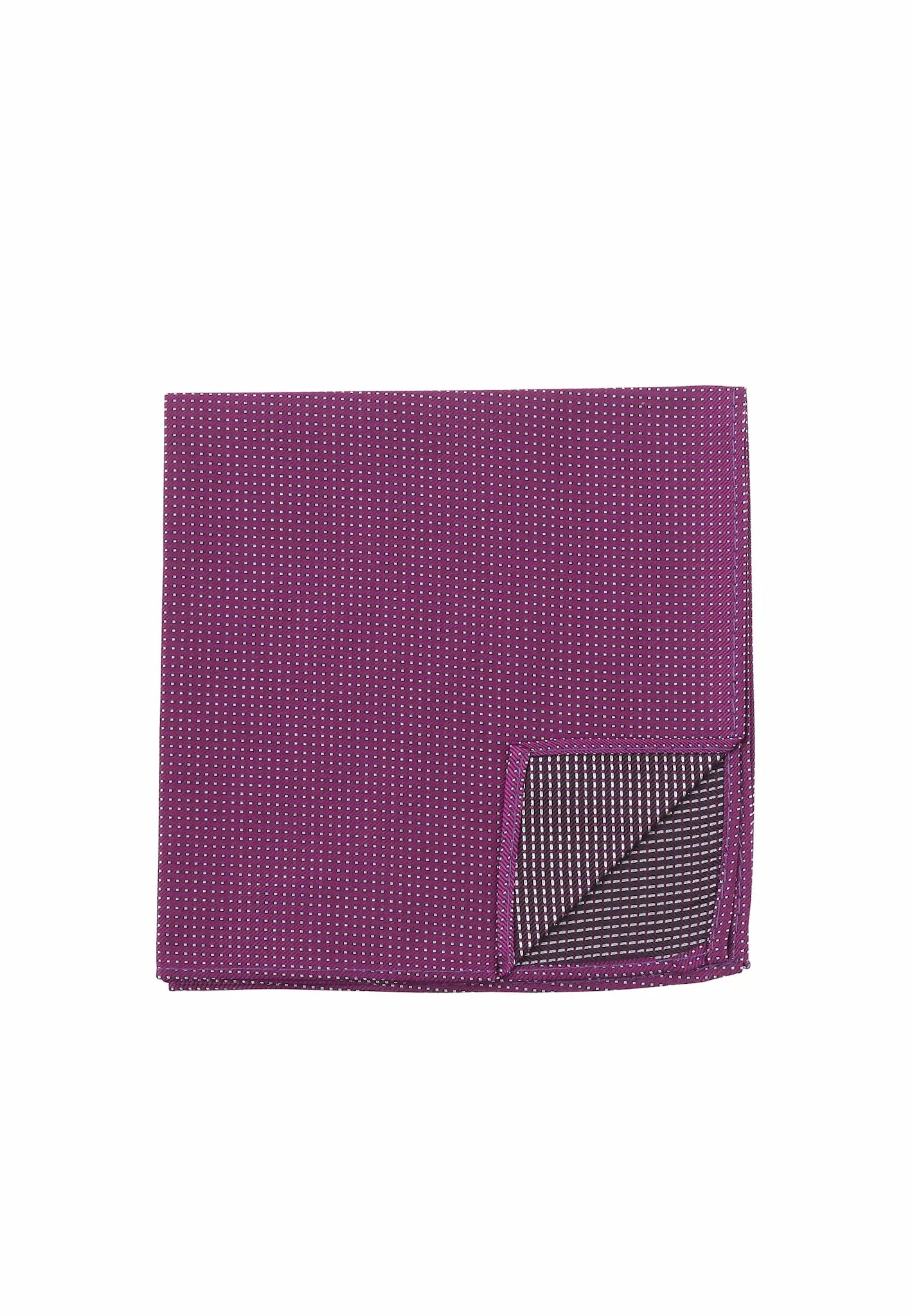(Lila) Einstecktuch Herren aus 100% Seide Picoté 28x28cm Detailansicht