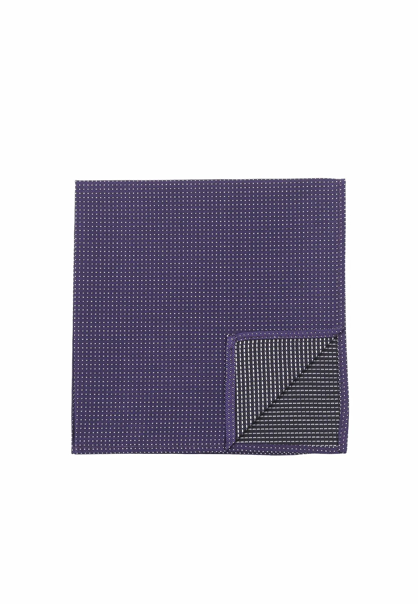 (Dunkellila) Einstecktuch Herren aus 100% Seide Picoté 28x28cm Detailansicht