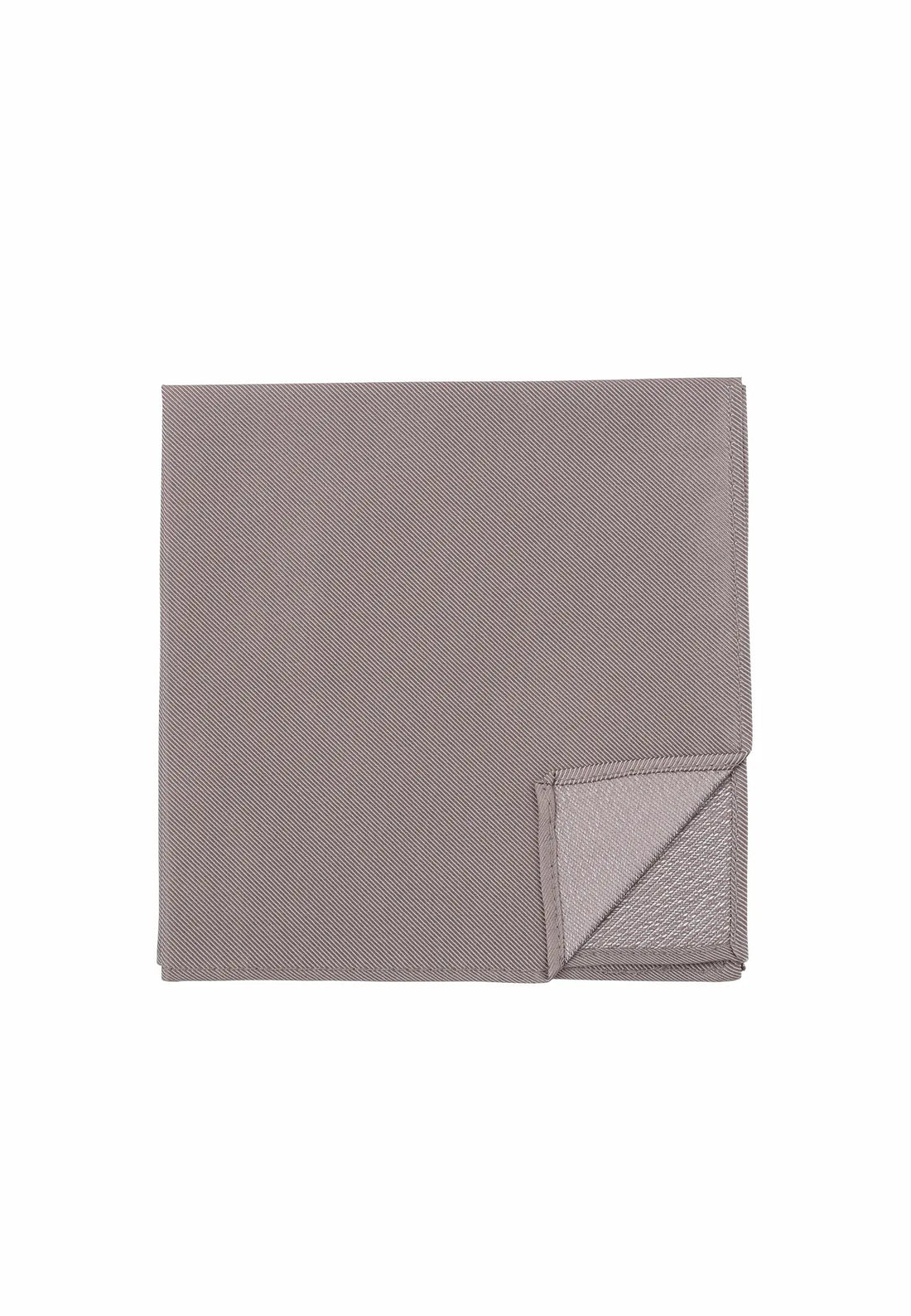 (Beige) Uni Einstecktuch aus Seide Rückseite 28x28cm