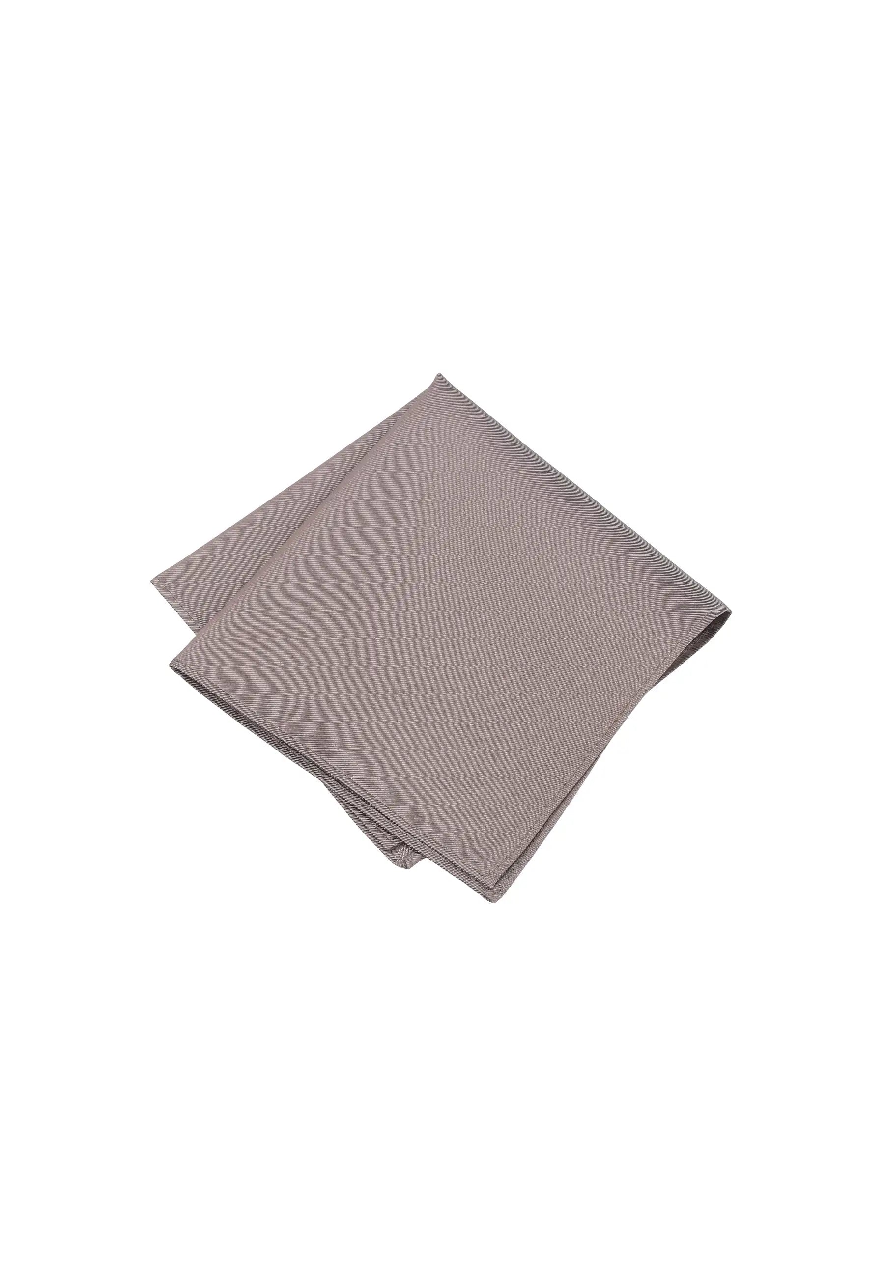 (Beige) Uni Einstecktuch aus Seide gefaltet 28x28cm