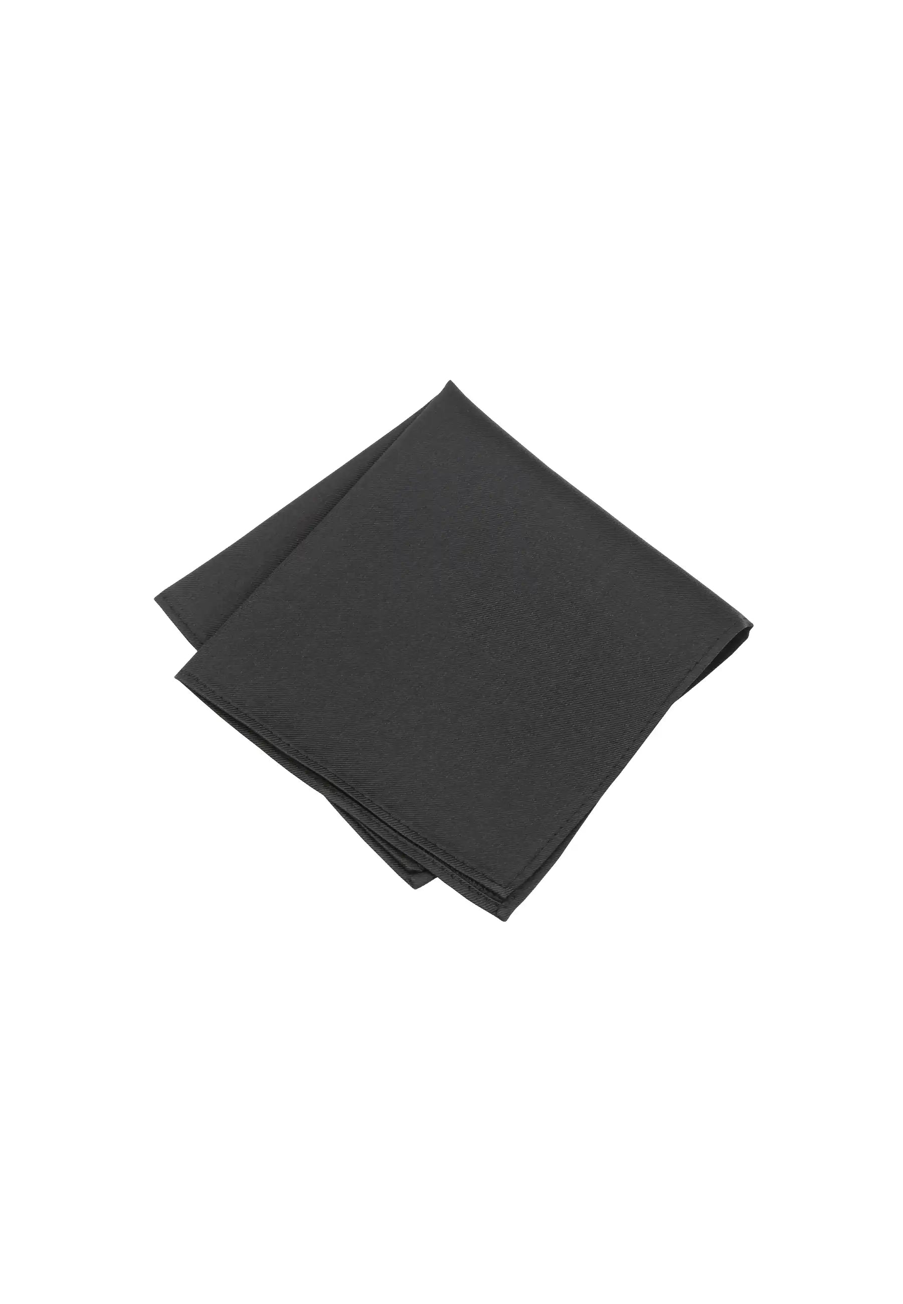 (Schwarz) Uni Einstecktuch aus Seide gefaltet 28x28cm