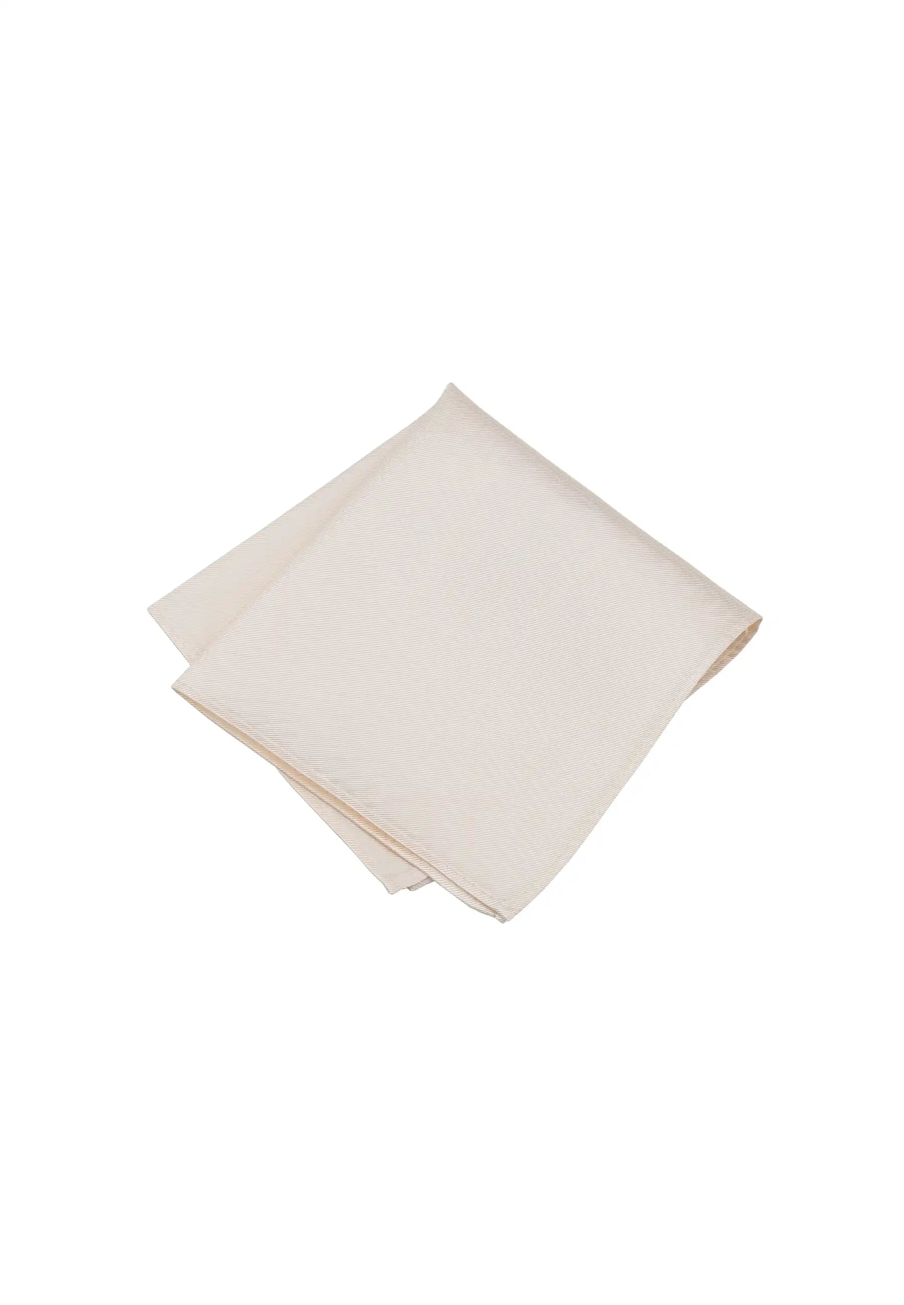 (Champagner) Uni Einstecktuch aus Seide gefaltet 28x28cm