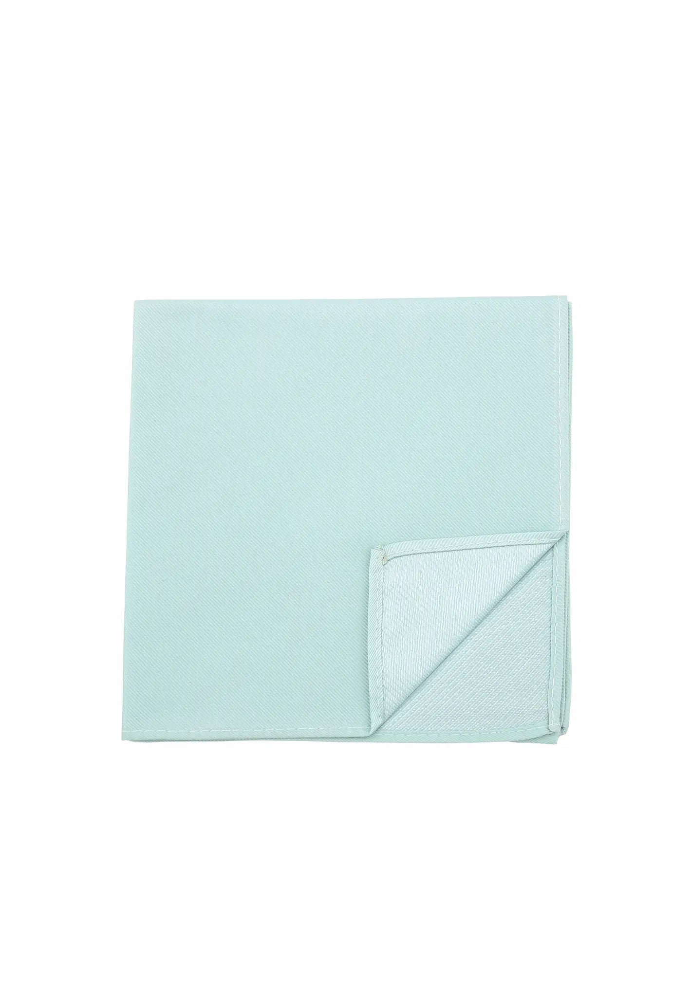 (Mint) Uni Seiden-Einstecktuch 28x28cm in Pastellfarbe, Vorderseite mit Ecke