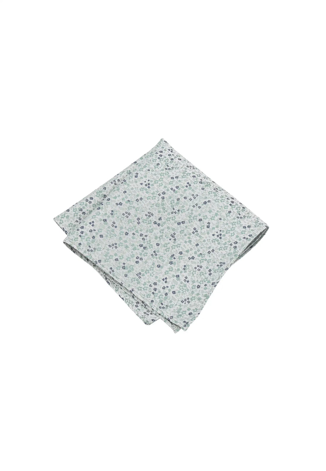 (Mint) Seiden-Einstecktuch mit floralem Muster, gefaltet, 28 x 28 cm