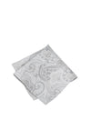 (Silber) Einstecktuch Hochzeit Paisley Seide – diagonal gefaltet