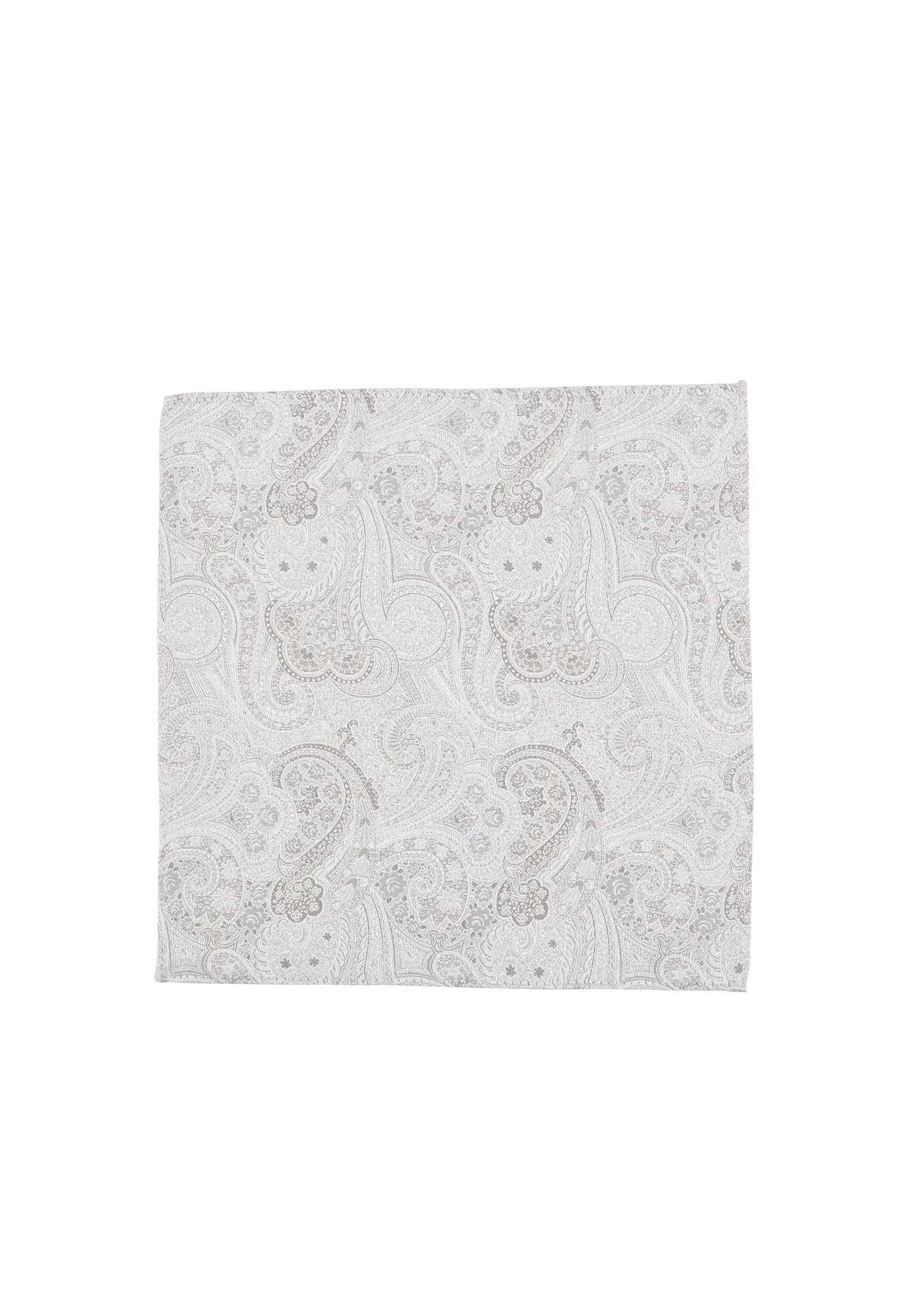 (Beige) Einstecktuch Hochzeit Paisley – Frontalansicht flach ausgelegt